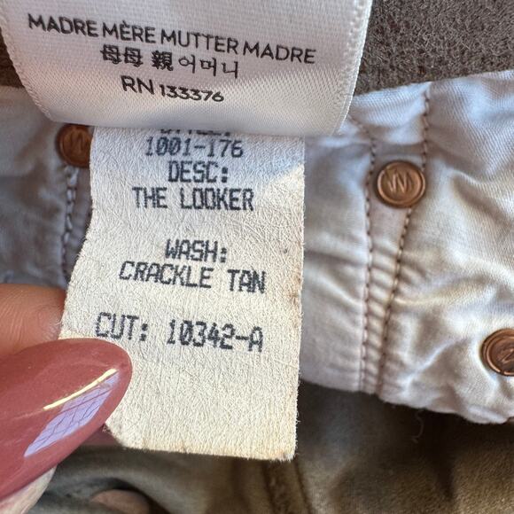 MOTHER The Looker Skinny Faux Suede Pants – "Crackle Tan" Brown Wash Size 28 - Picture 9 of 12